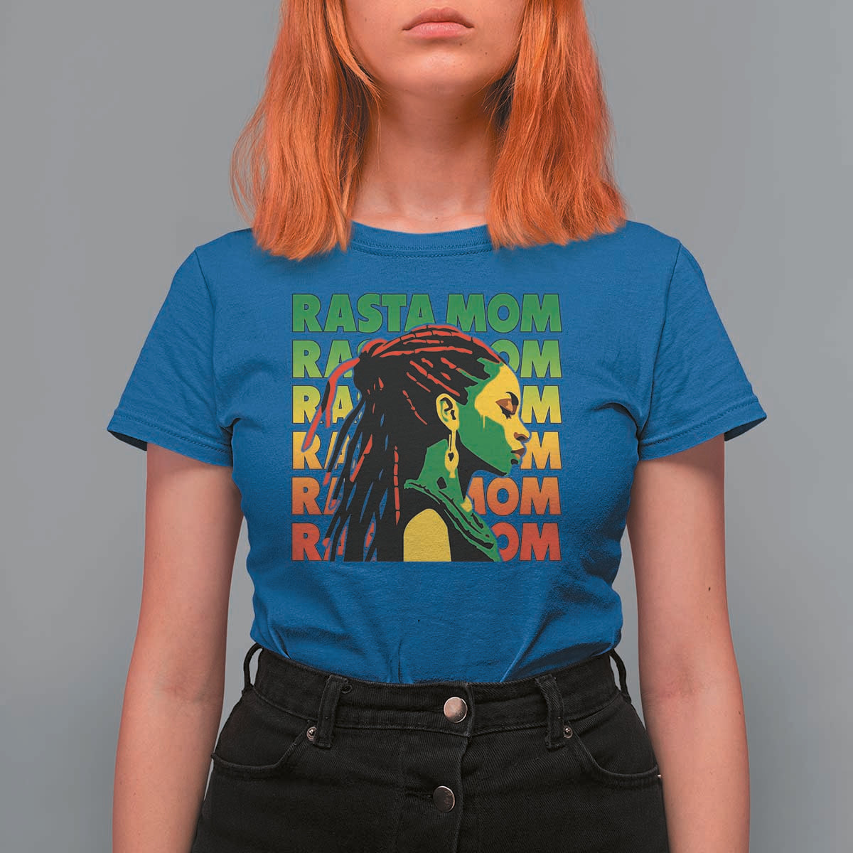 Rasta Mom T Shirt For Women Jamaican Black Girls Flag Dreadlocks - Wonder Print Shop