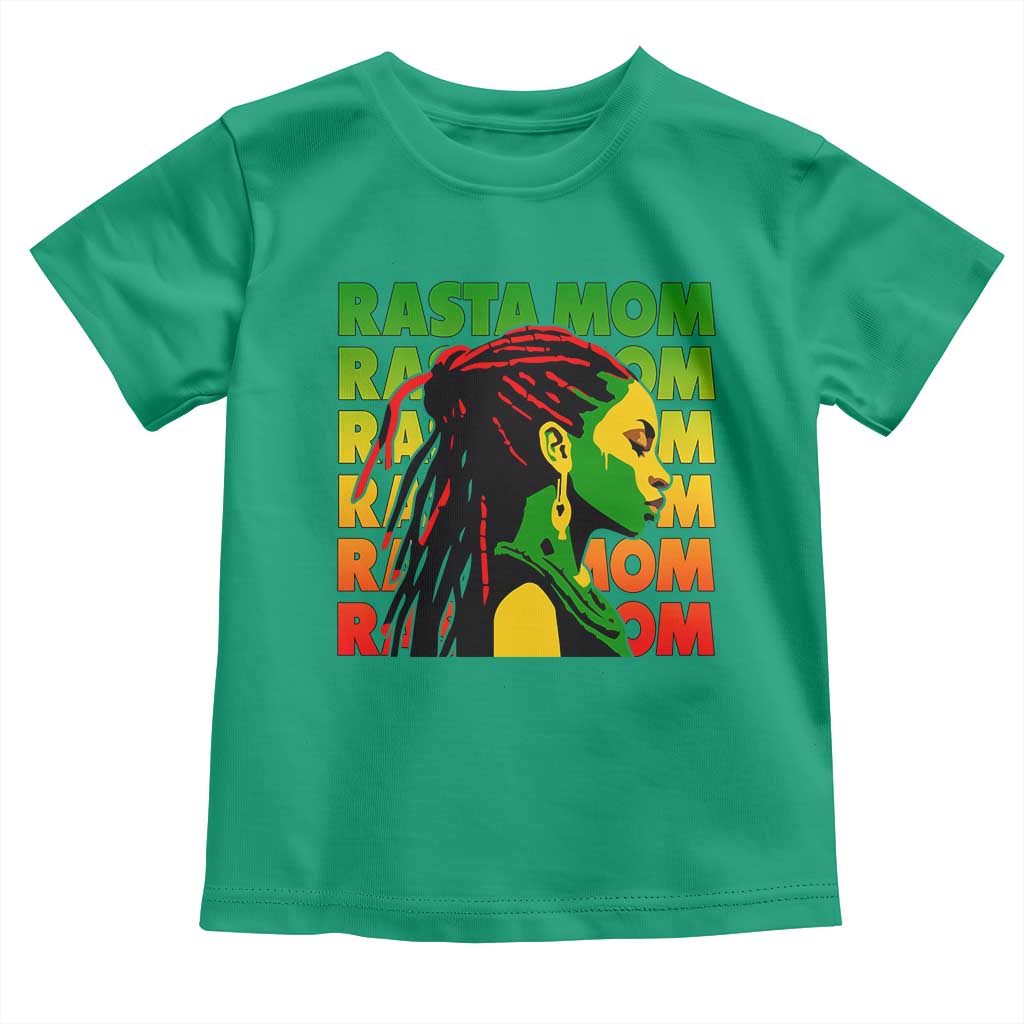 Rasta Mom Toddler T Shirt Jamaican Black Girls Flag Dreadlocks - Wonder Print Shop
