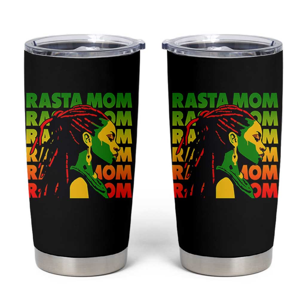 Rasta Mom Tumbler Cup Jamaican Black Girls Flag Dreadlocks - Wonder Print Shop