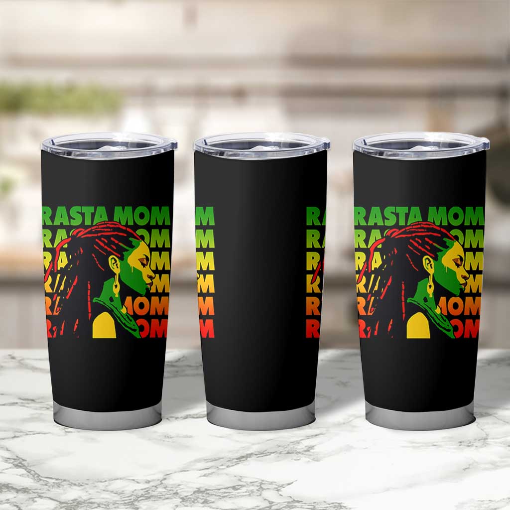Rasta Mom Tumbler Cup Jamaican Black Girls Flag Dreadlocks - Wonder Print Shop