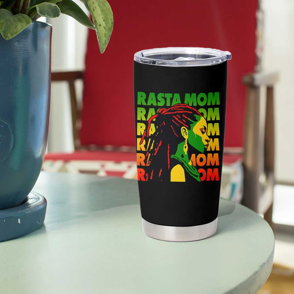 Rasta Mom Tumbler Cup Jamaican Black Girls Flag Dreadlocks - Wonder Print Shop