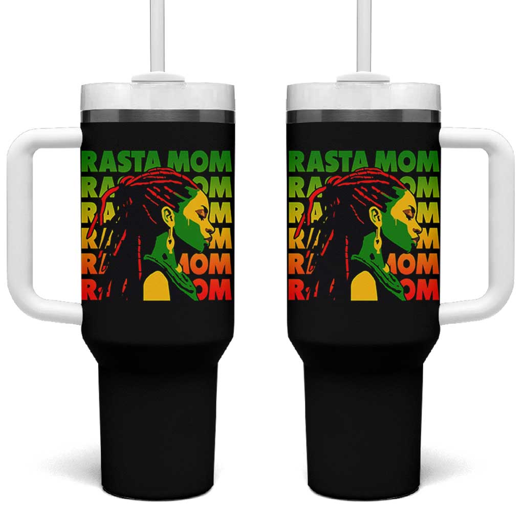 Rasta Mom Tumbler With Handle Jamaican Black Girls Flag Dreadlocks - Wonder Print Shop