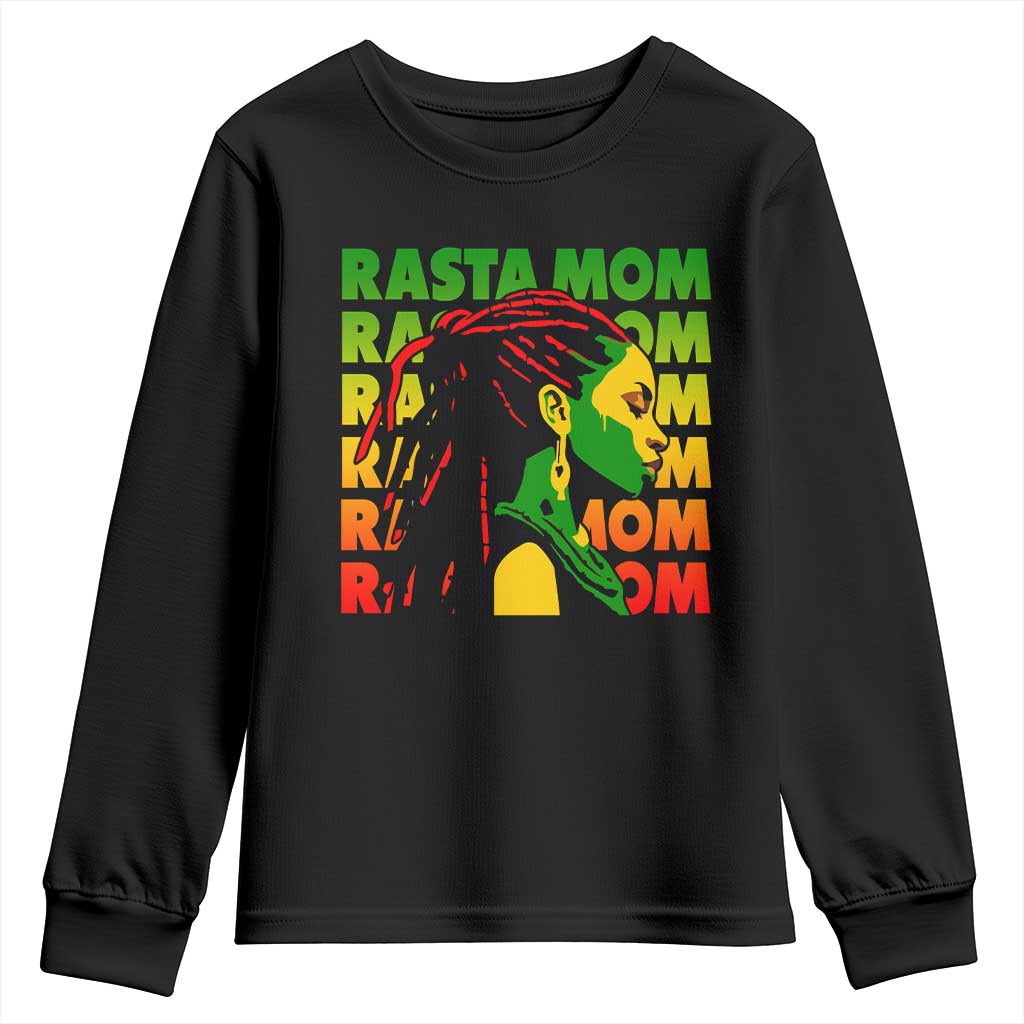 Rasta Mom Youth Sweatshirt Jamaican Black Girls Flag Dreadlocks - Wonder Print Shop