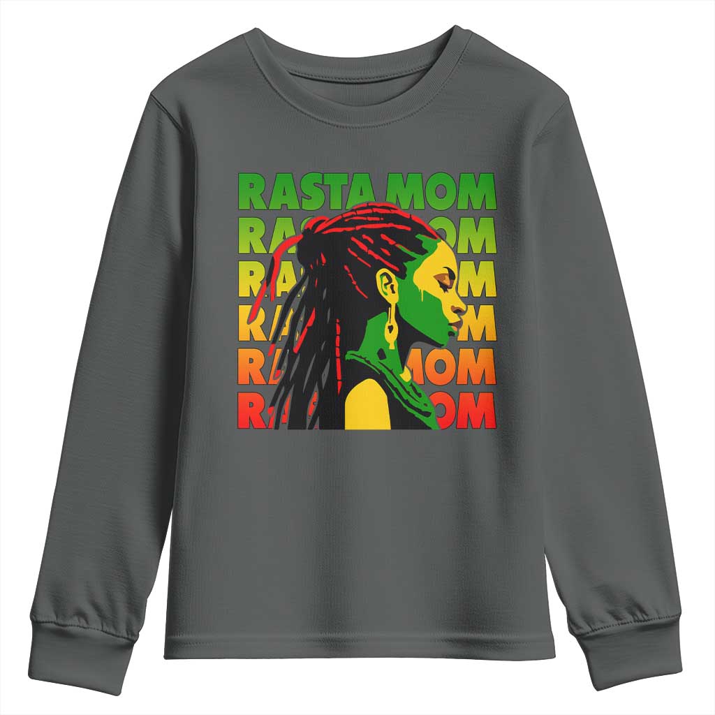 Rasta Mom Youth Sweatshirt Jamaican Black Girls Flag Dreadlocks - Wonder Print Shop