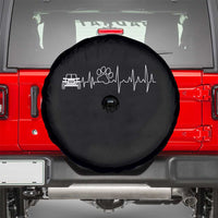 4x4 Off Road Car Riding Vintage Pet Paw Heartbeat Spare Tire Cover - Wonder Print Shop