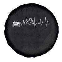4x4 Off Road Car Riding Vintage Pet Paw Heartbeat Spare Tire Cover - Wonder Print Shop