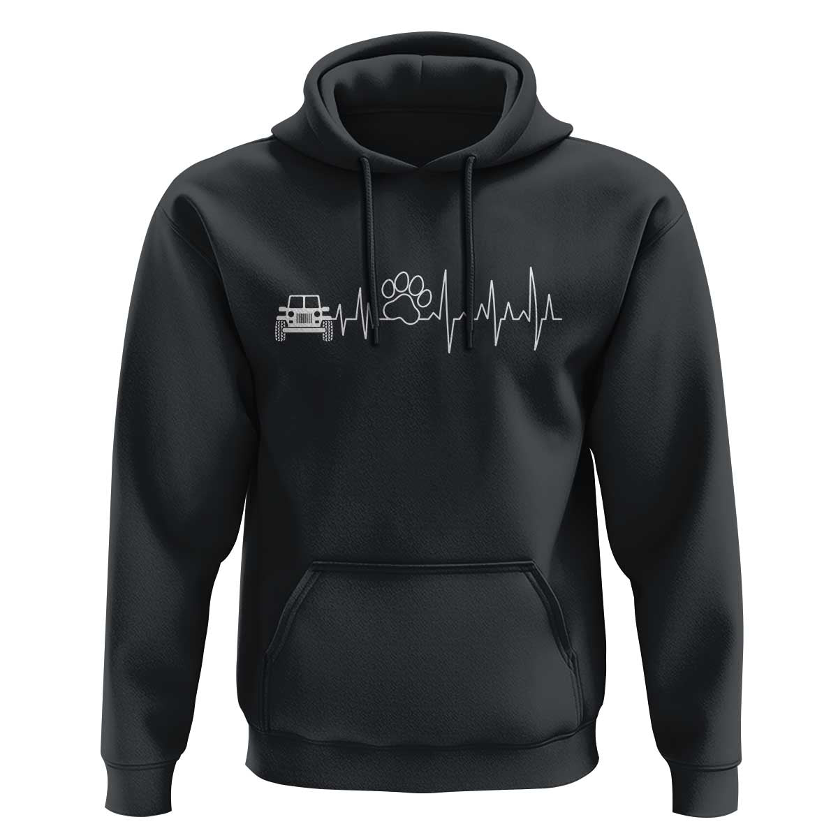 4x4 Off Road Car Riding Vintage Pet Paw Heartbeat Hoodie - Wonder Print Shop