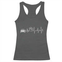 4x4 Off Road Car Riding Vintage Pet Paw Heartbeat Racerback Tank Top - Wonder Print Shop