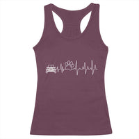 4x4 Off Road Car Riding Vintage Pet Paw Heartbeat Racerback Tank Top - Wonder Print Shop