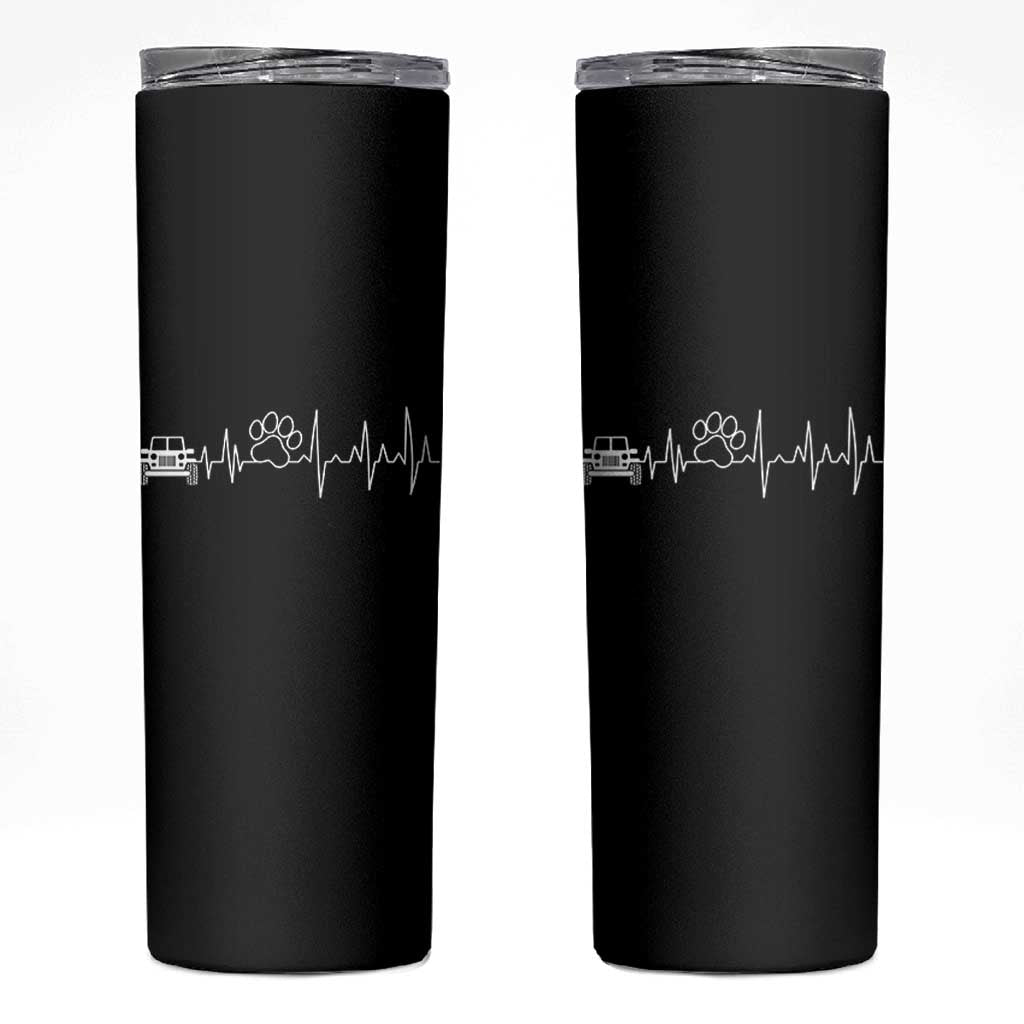 4x4 Off Road Car Riding Vintage Pet Paw Heartbeat Skinny Tumbler - Wonder Print Shop