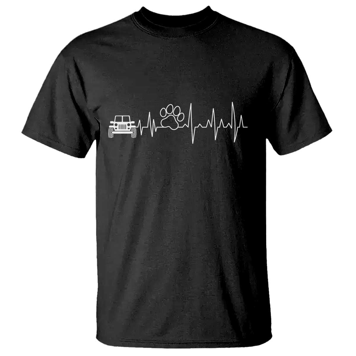 4x4 Off Road Car Riding Vintage Pet Paw Heartbeat T Shirt - Wonder Print Shop
