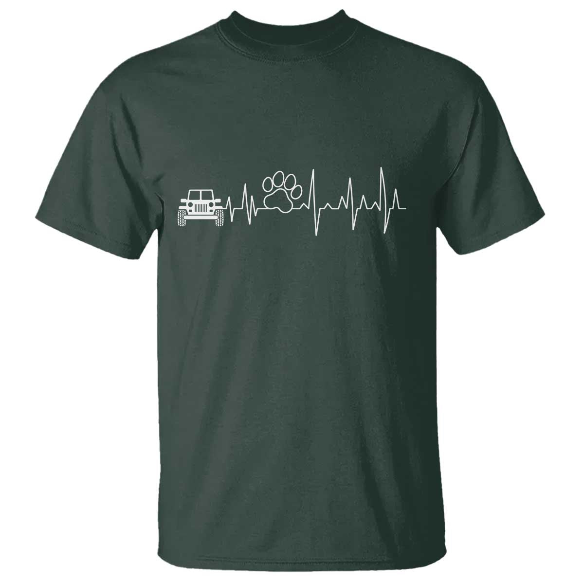4x4 Off Road Car Riding Vintage Pet Paw Heartbeat T Shirt - Wonder Print Shop