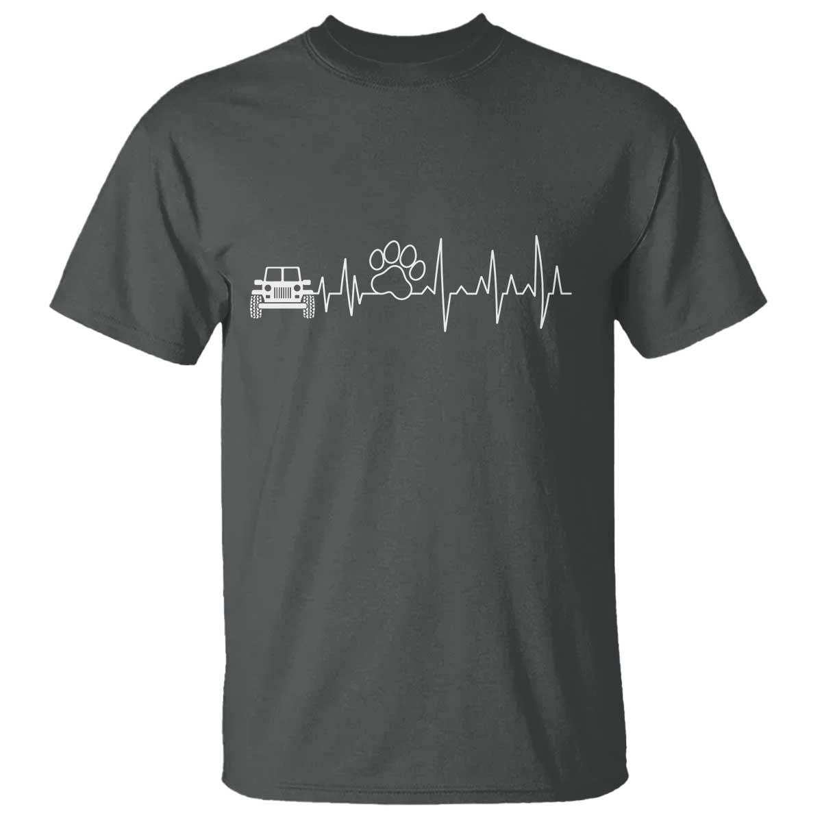 4x4 Off Road Car Riding Vintage Pet Paw Heartbeat T Shirt - Wonder Print Shop