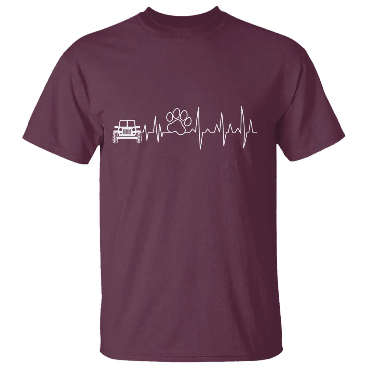 4x4 Off Road Car Riding Vintage Pet Paw Heartbeat T Shirt - Wonder Print Shop