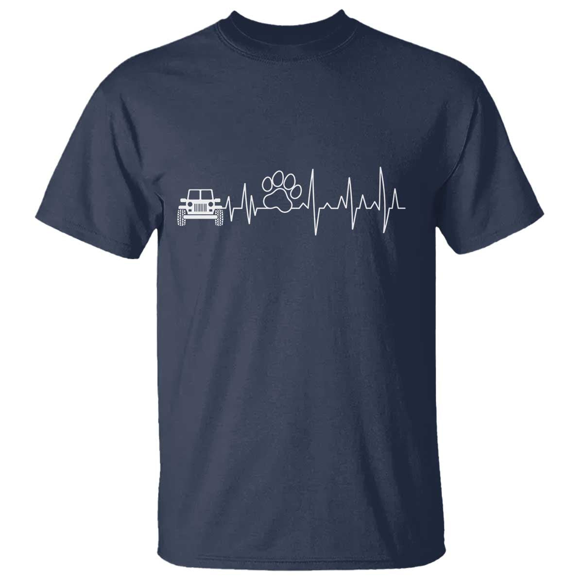 4x4 Off Road Car Riding Vintage Pet Paw Heartbeat T Shirt - Wonder Print Shop