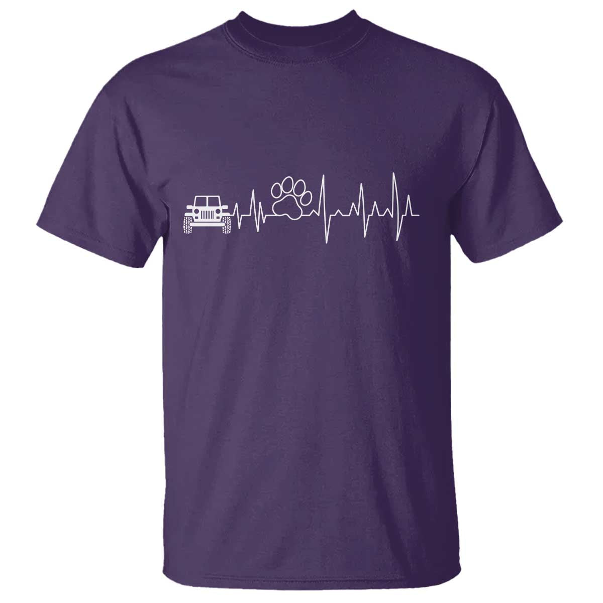 4x4 Off Road Car Riding Vintage Pet Paw Heartbeat T Shirt - Wonder Print Shop