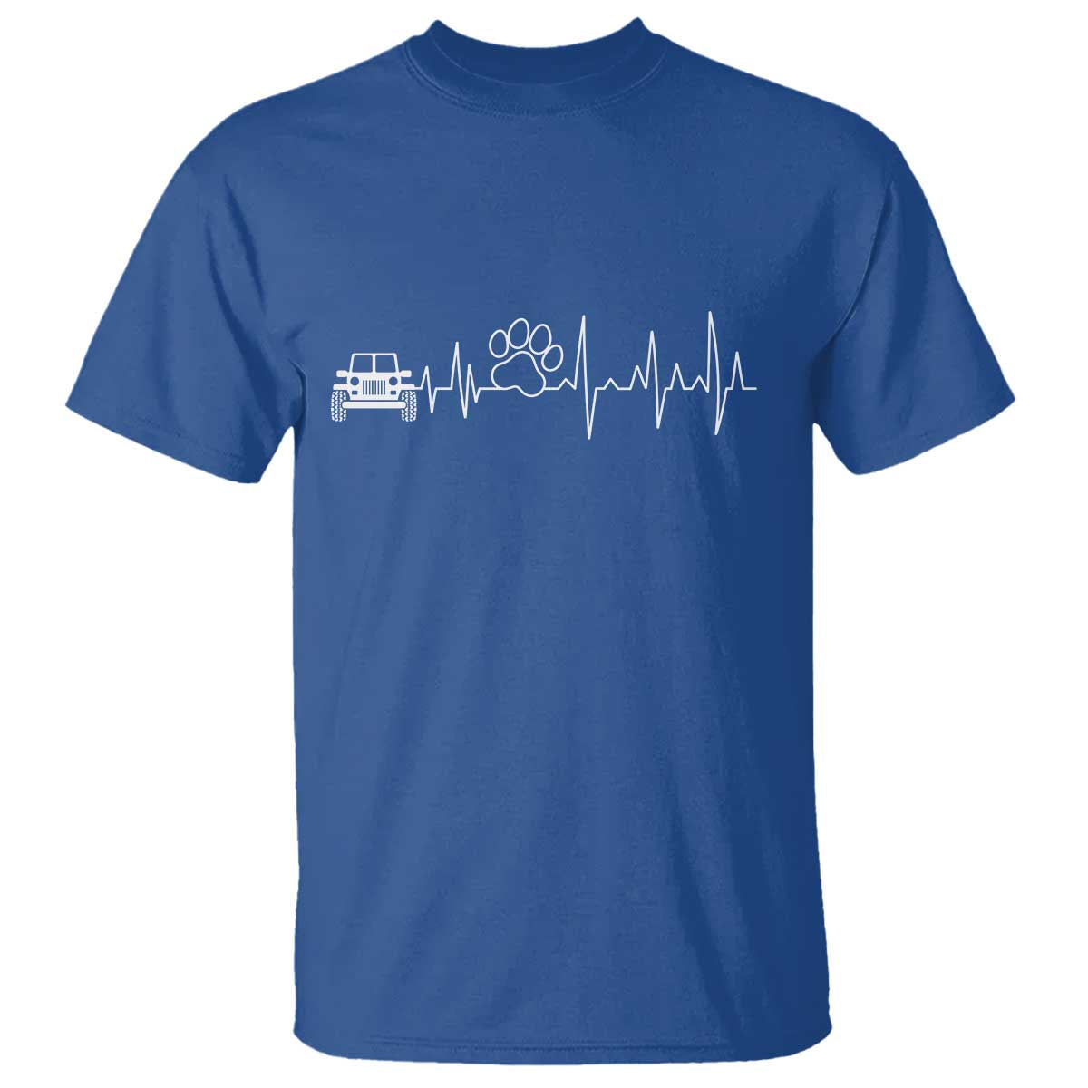 4x4 Off Road Car Riding Vintage Pet Paw Heartbeat T Shirt - Wonder Print Shop