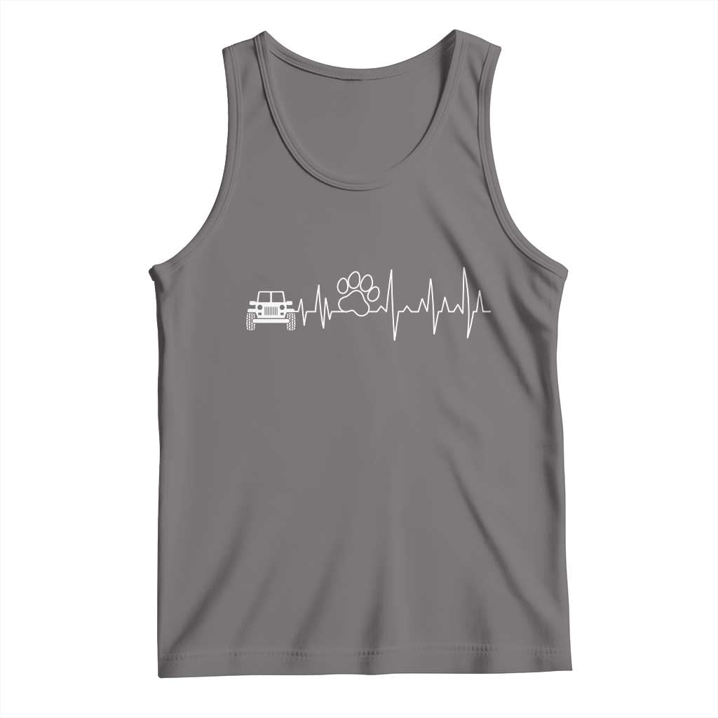 4x4 Off Road Car Riding Vintage Pet Paw Heartbeat Tank Top - Wonder Print Shop