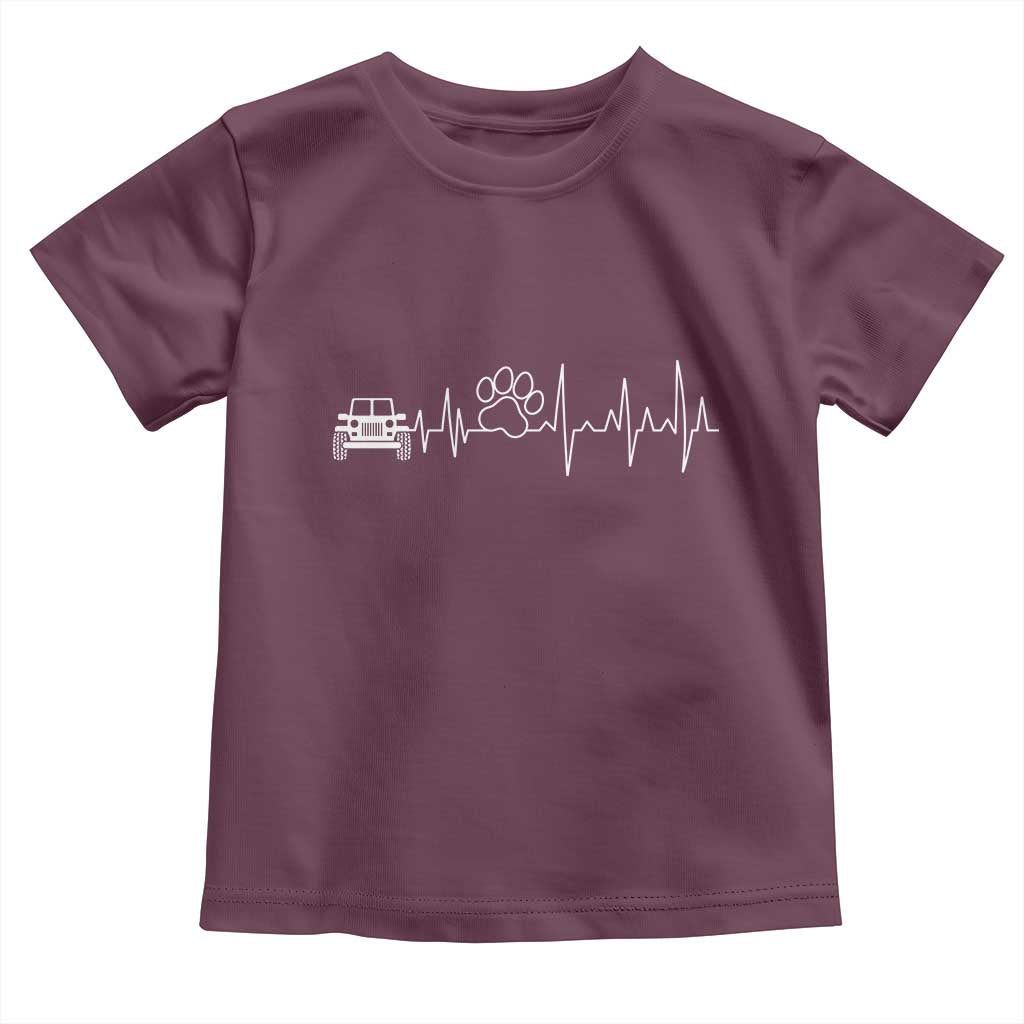 4x4 Off Road Car Riding Vintage Pet Paw Heartbeat Toddler T Shirt - Wonder Print Shop
