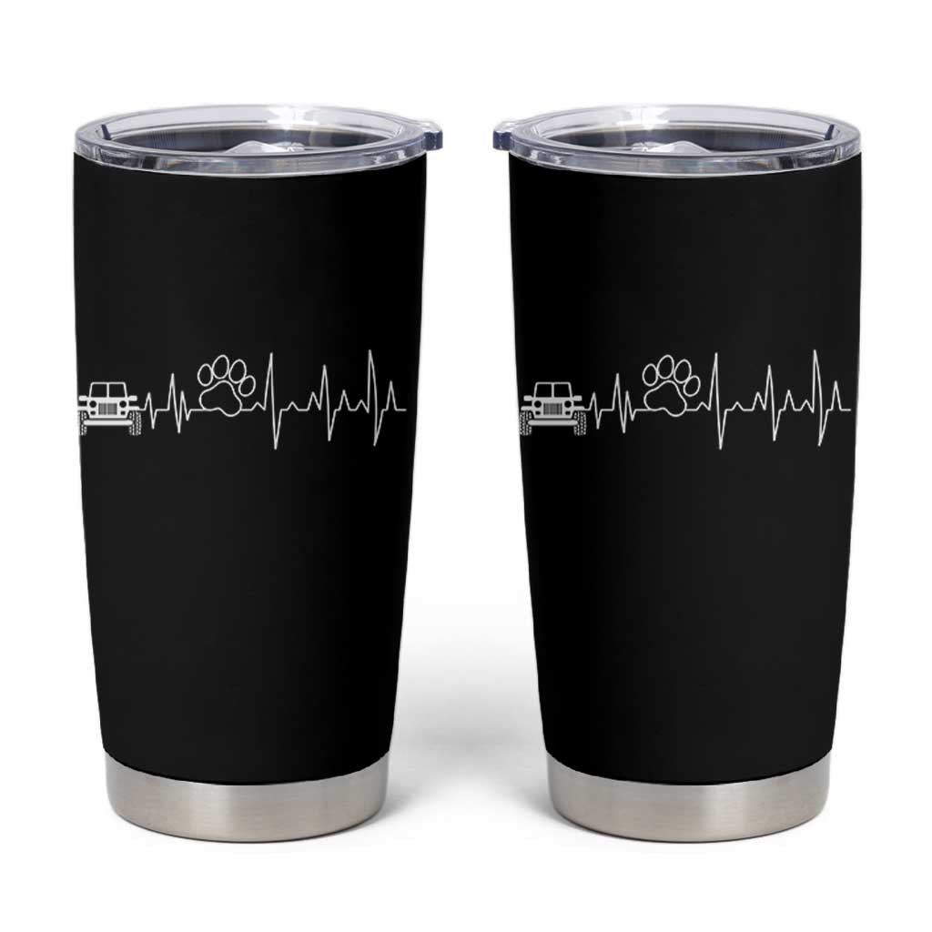 4x4 Off Road Car Riding Vintage Pet Paw Heartbeat Tumbler Cup - Wonder Print Shop