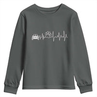 4x4 Off Road Car Riding Vintage Pet Paw Heartbeat Youth Sweatshirt - Wonder Print Shop