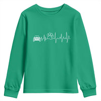 4x4 Off Road Car Riding Vintage Pet Paw Heartbeat Youth Sweatshirt - Wonder Print Shop