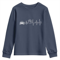 4x4 Off Road Car Riding Vintage Pet Paw Heartbeat Youth Sweatshirt - Wonder Print Shop