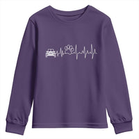 4x4 Off Road Car Riding Vintage Pet Paw Heartbeat Youth Sweatshirt - Wonder Print Shop