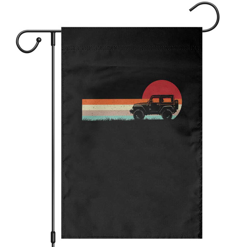 Off Road QUAD ATV Car Vintage Retro Sunset Garden Flag - Wonder Print Shop