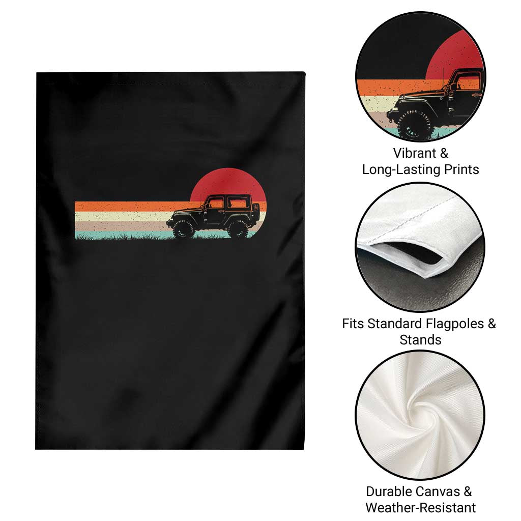 Off Road QUAD ATV Car Vintage Retro Sunset Garden Flag - Wonder Print Shop