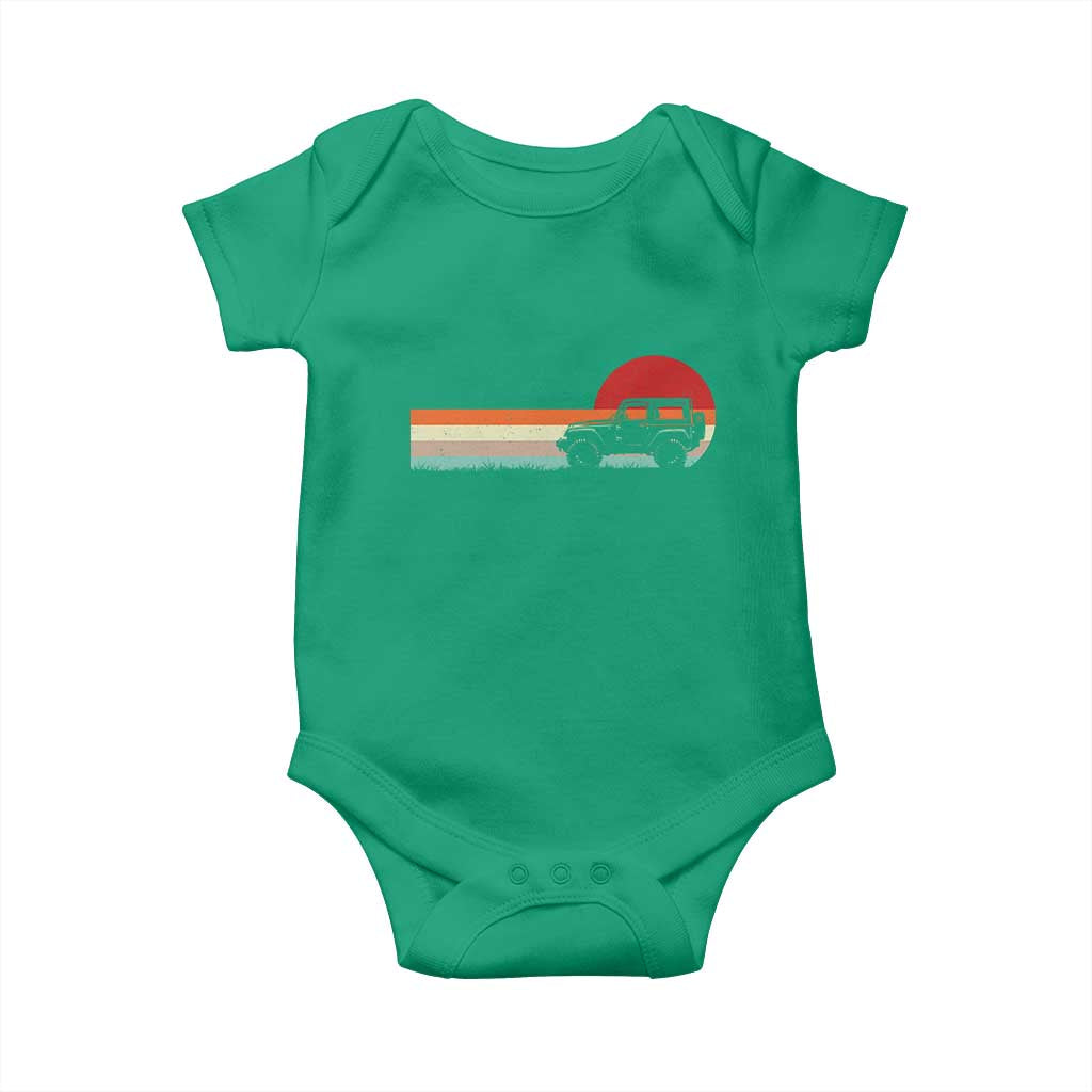Off Road QUAD ATV Car Vintage Retro Sunset Baby Onesie - Wonder Print Shop