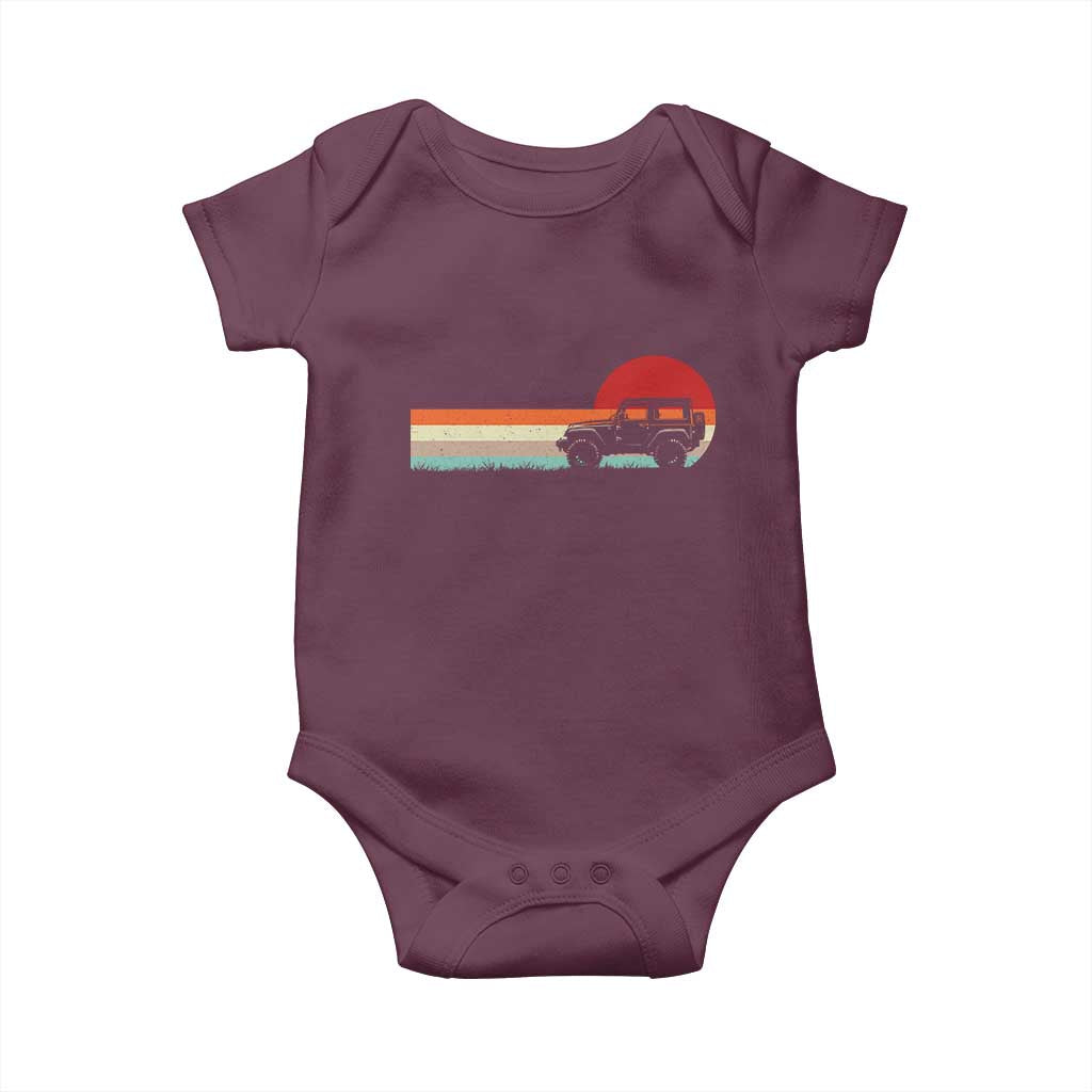 Off Road QUAD ATV Car Vintage Retro Sunset Baby Onesie - Wonder Print Shop