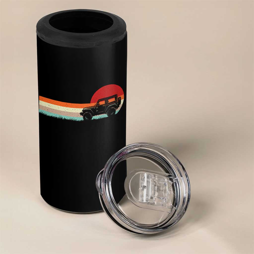Off Road QUAD ATV Car Vintage Retro Sunset 4 in 1 Can Cooler Tumbler - Wonder Print Shop