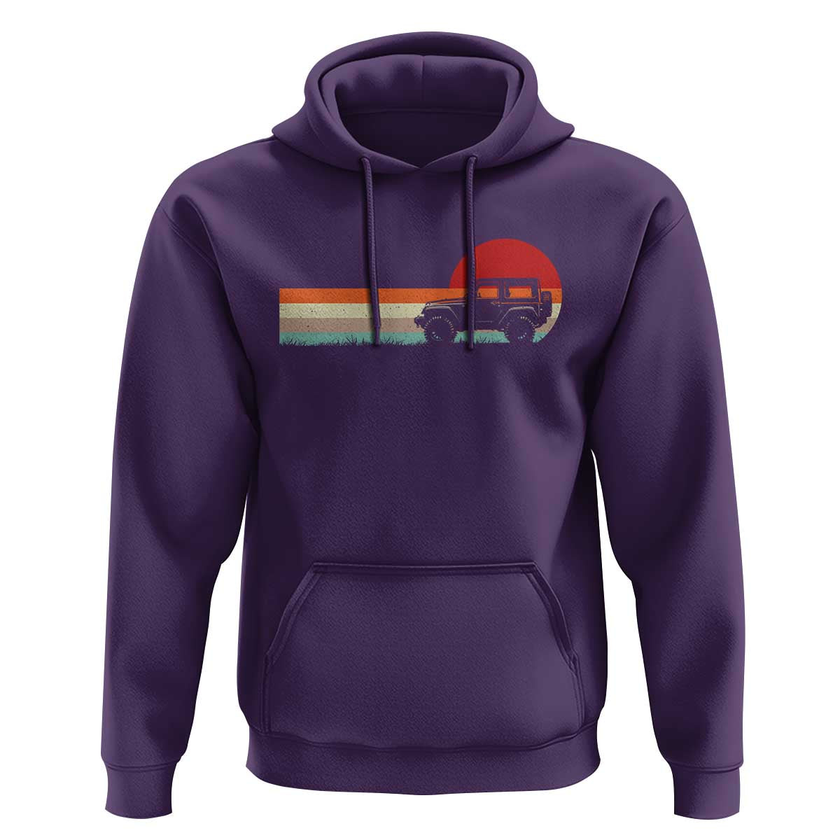 Off Road QUAD ATV Car Vintage Retro Sunset Hoodie - Wonder Print Shop