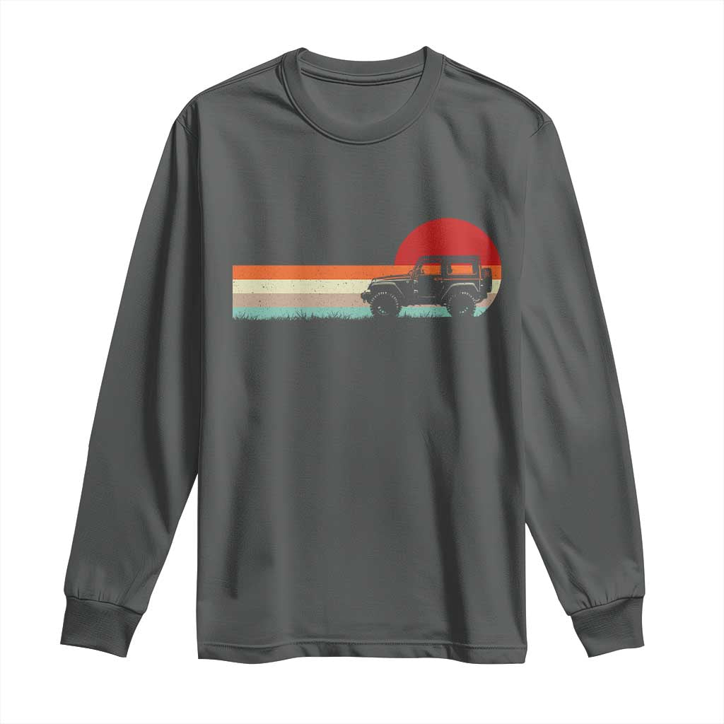 Off Road QUAD ATV Car Vintage Retro Sunset Long Sleeve Shirt - Wonder Print Shop