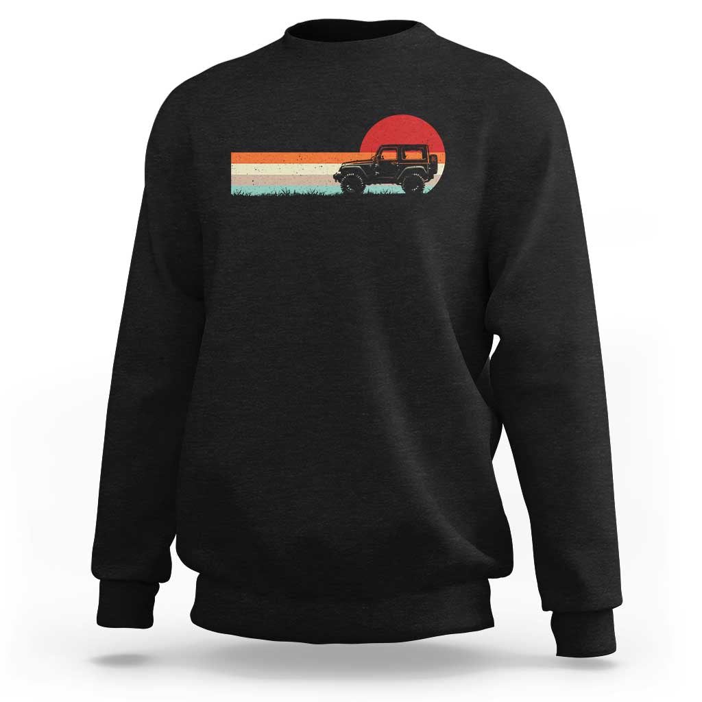 Off Road QUAD ATV Car Vintage Retro Sunset Sweatshirt - Wonder Print Shop