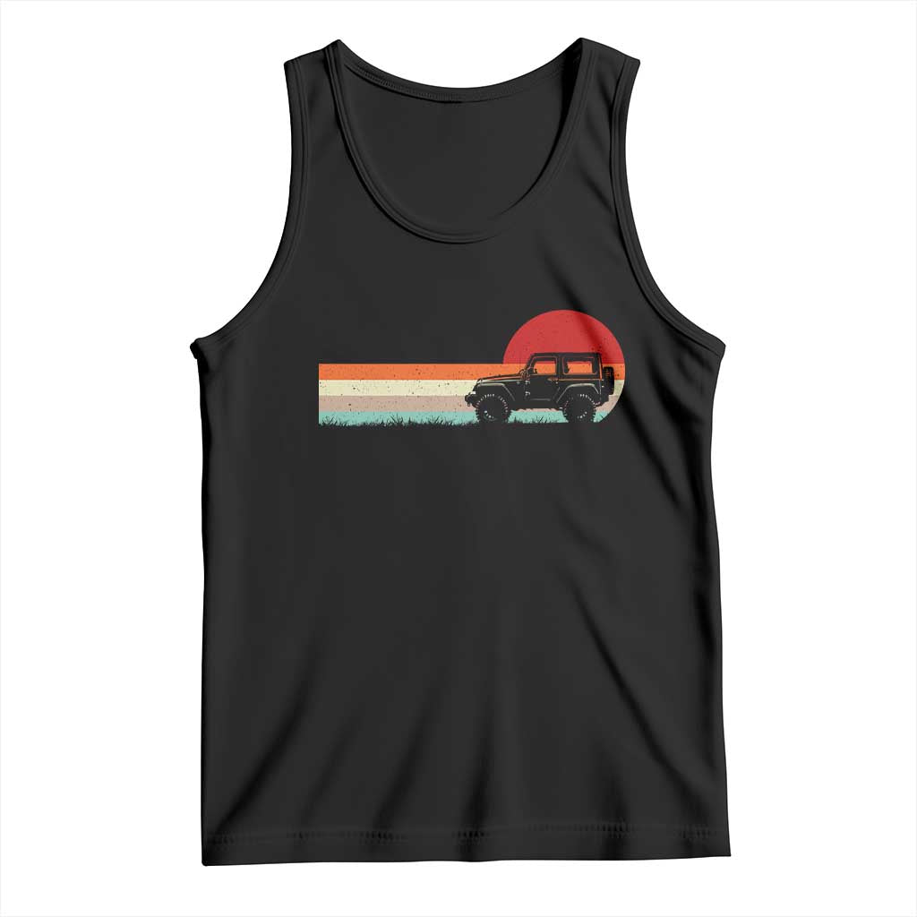 Off Road QUAD ATV Car Vintage Retro Sunset Tank Top - Wonder Print Shop