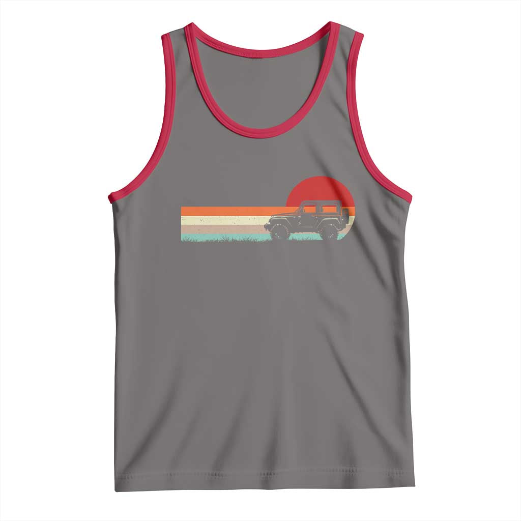 Off Road QUAD ATV Car Vintage Retro Sunset Tank Top - Wonder Print Shop