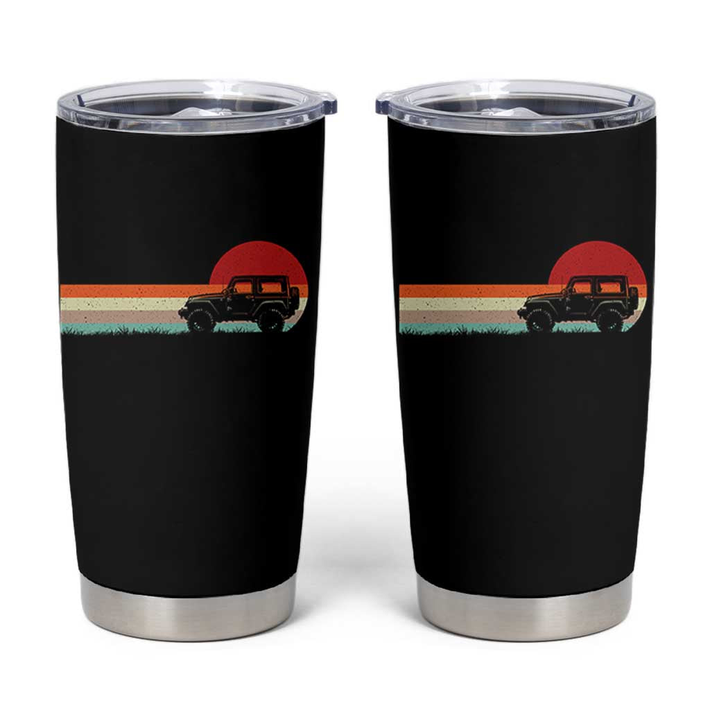 Off Road QUAD ATV Car Vintage Retro Sunset Tumbler Cup - Wonder Print Shop