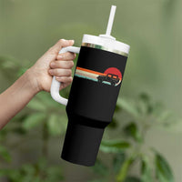 Off Road QUAD ATV Car Vintage Retro Sunset Tumbler With Handle - Wonder Print Shop