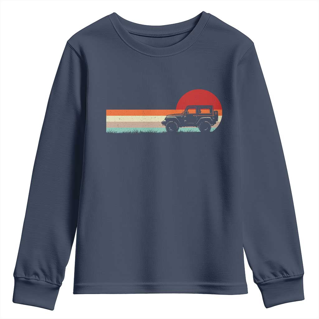 Off Road QUAD ATV Car Vintage Retro Sunset Youth Sweatshirt - Wonder Print Shop