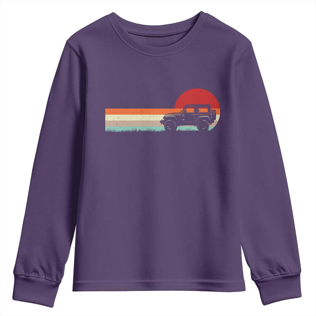 Off Road QUAD ATV Car Vintage Retro Sunset Youth Sweatshirt - Wonder Print Shop