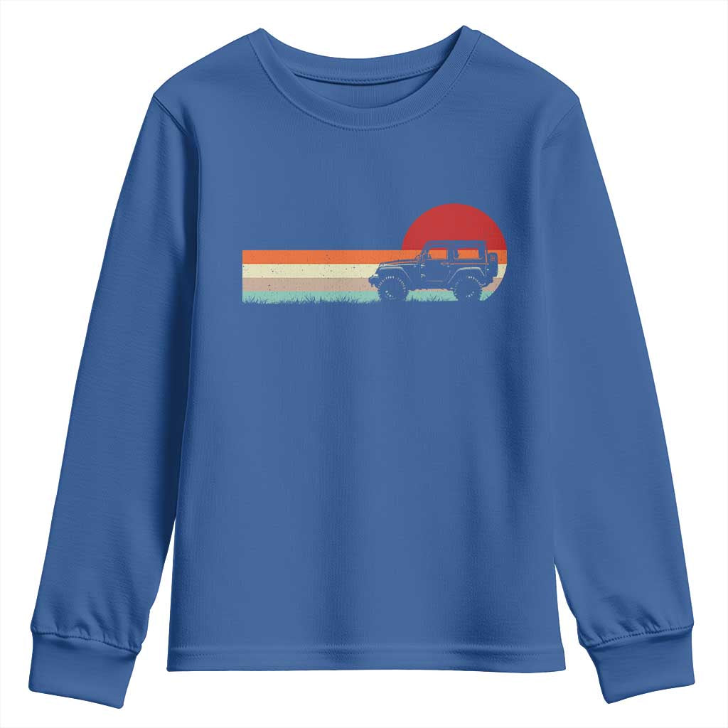 Off Road QUAD ATV Car Vintage Retro Sunset Youth Sweatshirt - Wonder Print Shop