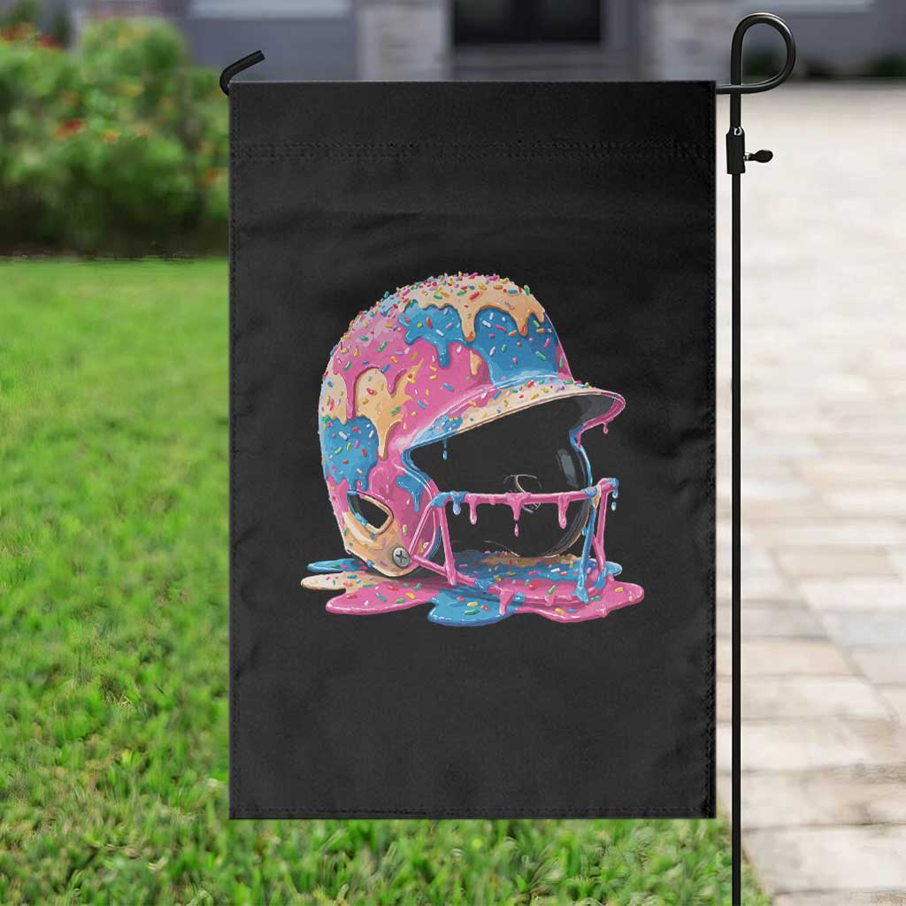 Funny Baseball Helmet Ice Cream Baseball Drip Garden Flag - Wonder Print Shop