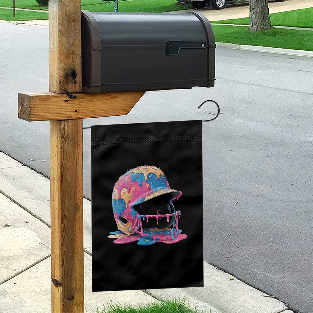 Funny Baseball Helmet Ice Cream Baseball Drip Garden Flag - Wonder Print Shop