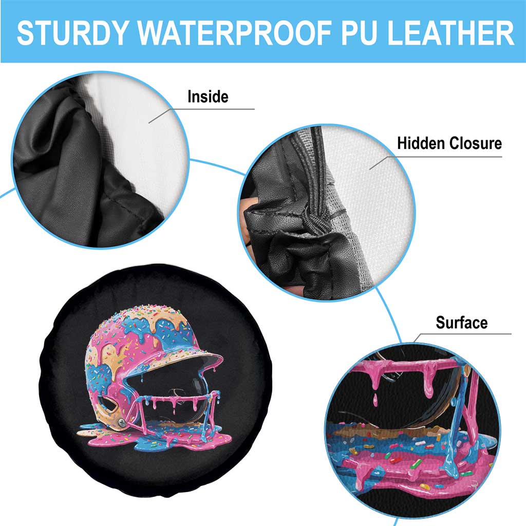 Funny Baseball Helmet Ice Cream Baseball Drip Spare Tire Cover - Wonder Print Shop