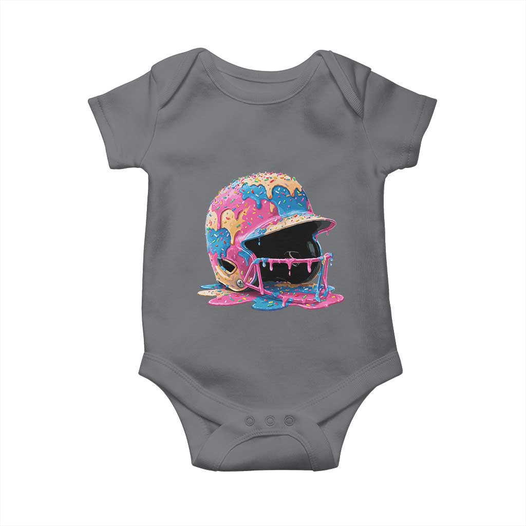 Funny Baseball Helmet Ice Cream Baseball Drip Baby Onesie - Wonder Print Shop