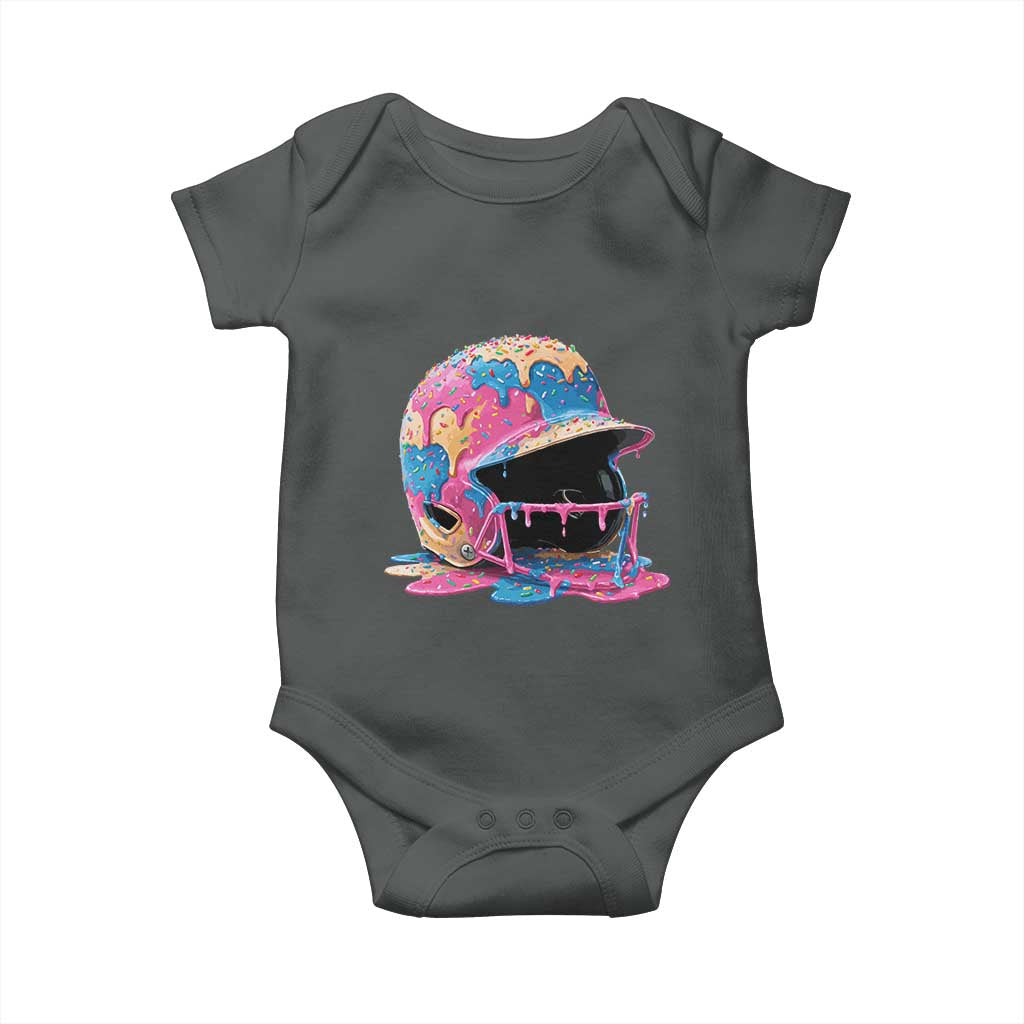 Funny Baseball Helmet Ice Cream Baseball Drip Baby Onesie - Wonder Print Shop