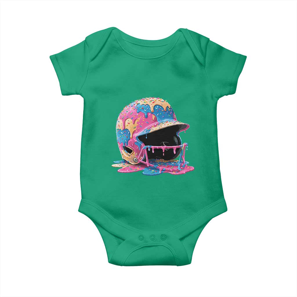 Funny Baseball Helmet Ice Cream Baseball Drip Baby Onesie - Wonder Print Shop