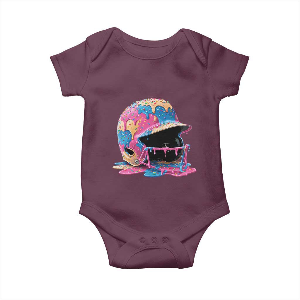 Funny Baseball Helmet Ice Cream Baseball Drip Baby Onesie - Wonder Print Shop